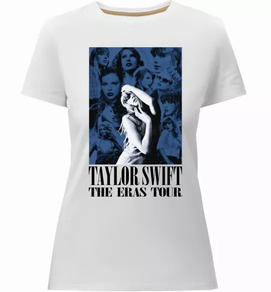 Жіноча преміум футболка The eras tour blue Білий фото