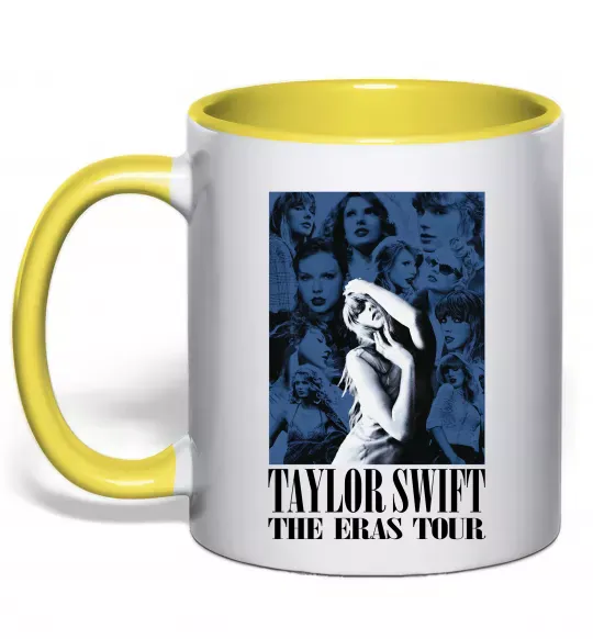 Чашка с цветной ручкой The eras tour blue Солнечно желтый фото