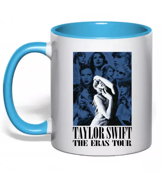 Чашка с цветной ручкой The eras tour blue Голубой фото