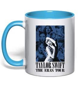 Чашка с цветной ручкой The eras tour blue