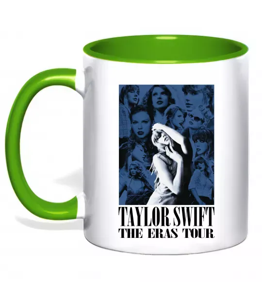 Чашка с цветной ручкой The eras tour blue Зеленый фото