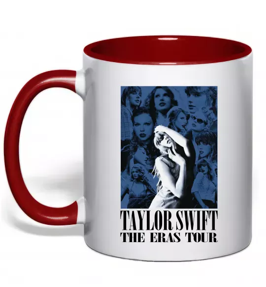 Чашка с цветной ручкой The eras tour blue Красный фото