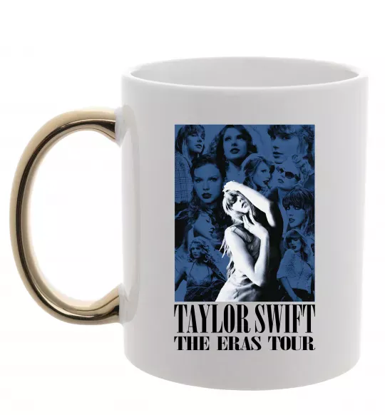 Чашка с цветной ручкой The eras tour blue Золото фото