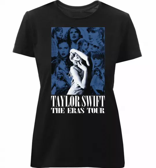 Жіноча преміум футболка The eras tour blue Чорний фото