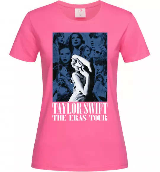 Жіноча футболка The eras tour blue Яскраво-рожевий фото
