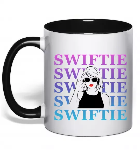 Чашка с цветной ручкой Swiftie Черный фото