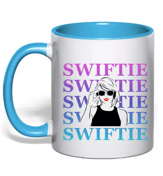 Чашка с цветной ручкой Swiftie Голубой фото