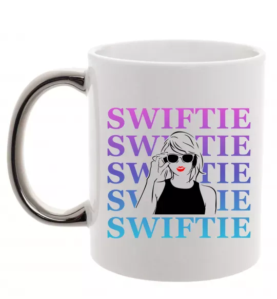 Чашка с цветной ручкой Swiftie Серебро фото