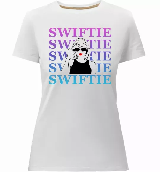Жіноча преміум футболка Swiftie Білий фото