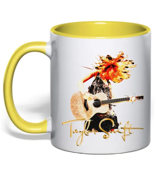 Чашка с цветной ручкой Taylor Swift Star Лимонный фото