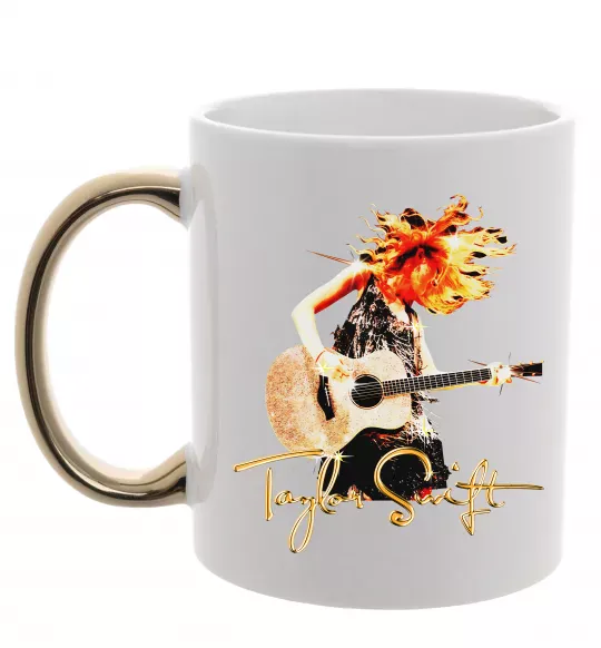 Чашка с цветной ручкой Taylor Swift Star Золото фото