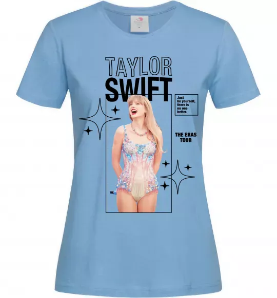 Жіноча футболка Just be yourself Taylor Swift Блакитний фото
