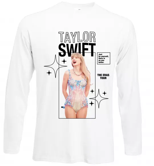 Лонгслів Just be yourself Taylor Swift Білий фото