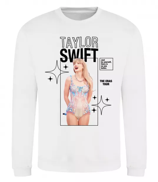 Світшот Just be yourself Taylor Swift Білий фото