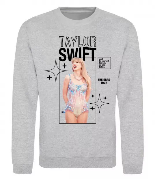 Світшот Just be yourself Taylor Swift Сірий меланж фото