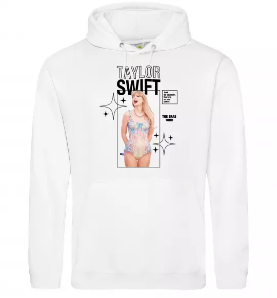 Мужская толстовка (худи) Just be yourself Taylor Swift Белый фото