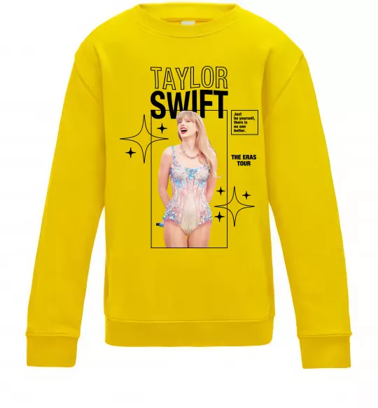 Детский Свитшот Just be yourself Taylor Swift Солнечно желтый фото