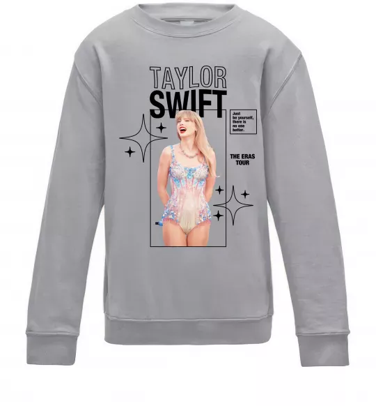 Детский Свитшот Just be yourself Taylor Swift Серый меланж фото