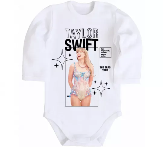 Дитячий бодік Just be yourself Taylor Swift Білий фото