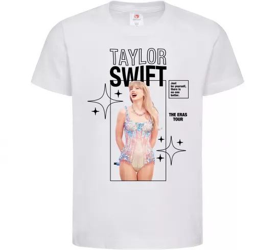 Детская футболка Just be yourself Taylor Swift Белый фото