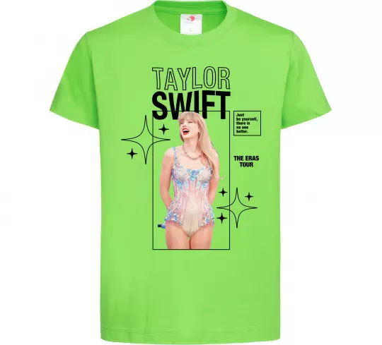Детская футболка Just be yourself Taylor Swift Лаймовый фото