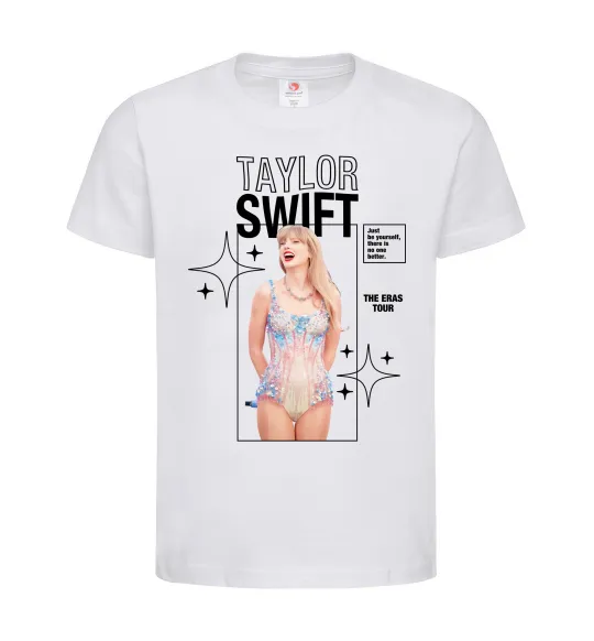 Детская футболка Just be yourself Taylor Swift Белый фото
