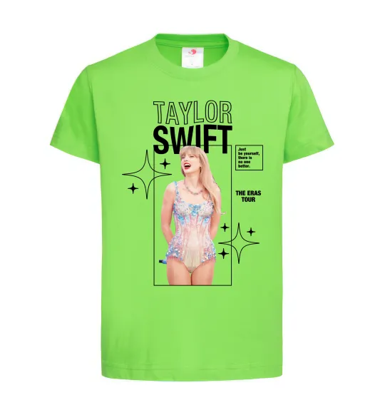 Детская футболка Just be yourself Taylor Swift Лаймовый фото