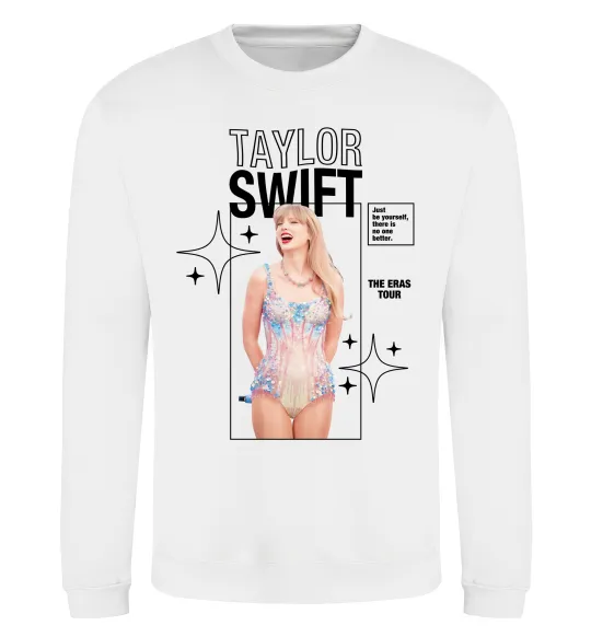 Свитшот Just be yourself Taylor Swift Белый фото
