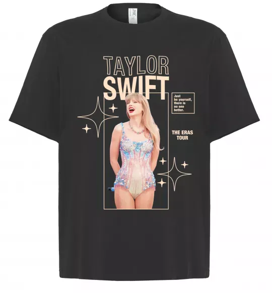 Футболка Оверсайз Just be yourself Taylor Swift Черный фото