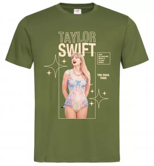 Мужская футболка Just be yourself Taylor Swift Оливковый фото