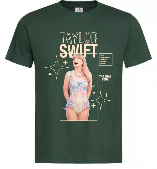Мужская футболка Just be yourself Taylor Swift Темно-зеленый фото