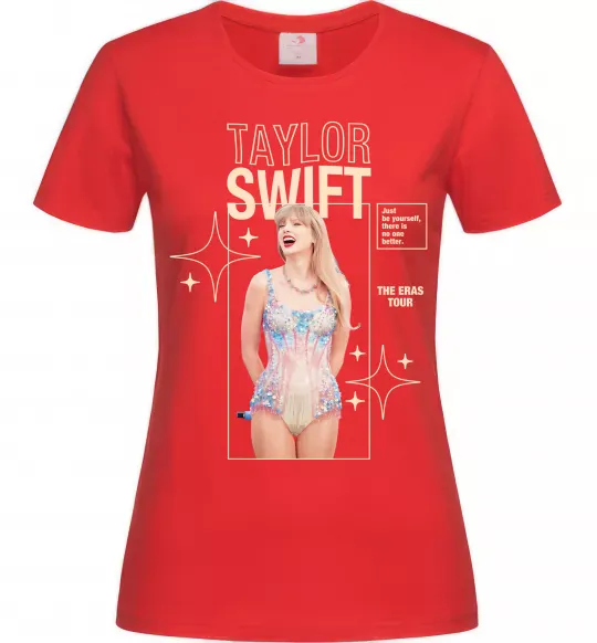 Жіноча футболка Just be yourself Taylor Swift Червоний фото