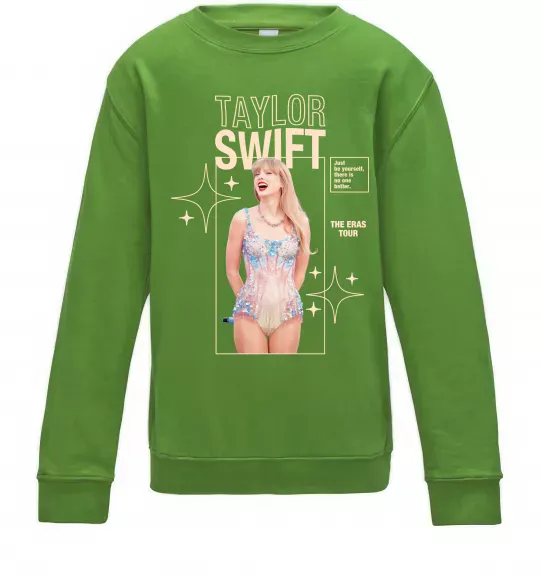 Детский Свитшот Just be yourself Taylor Swift Лаймовый фото