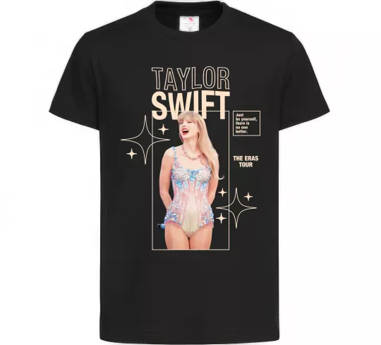 Детская футболка Just be yourself Taylor Swift Черный фото