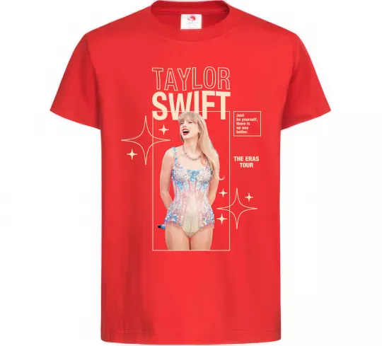 Детская футболка Just be yourself Taylor Swift Красный фото
