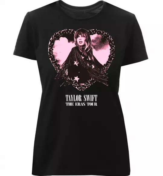 Жіноча преміум футболка Taylor Swift heart Чорний фото