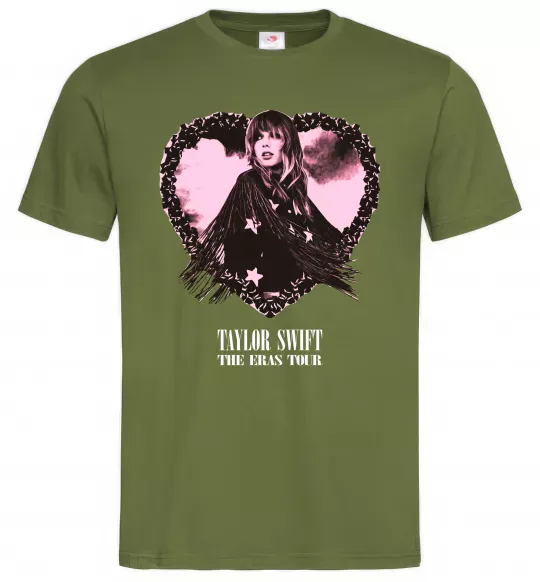 Чоловіча футболка Taylor Swift heart Оливковий фото