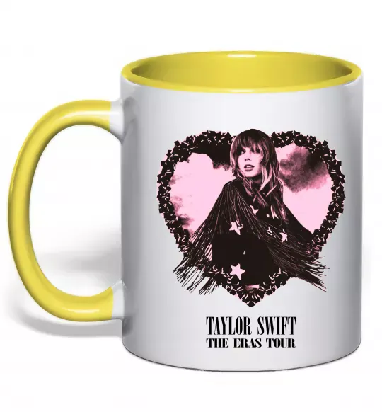 Чашка с цветной ручкой Taylor Swift heart Солнечно желтый фото