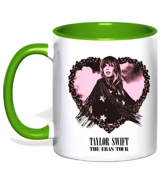 Чашка с цветной ручкой Taylor Swift heart Зеленый фото