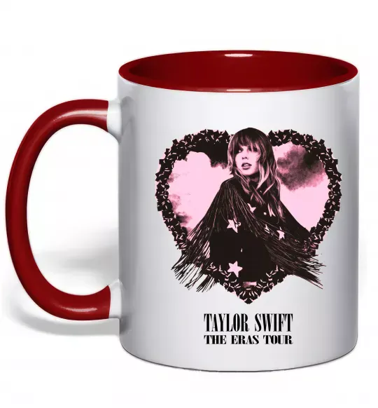 Чашка с цветной ручкой Taylor Swift heart Красный фото