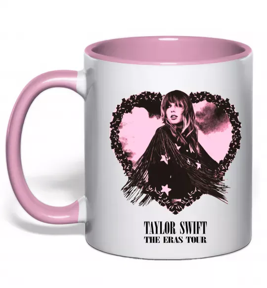 Чашка с цветной ручкой Taylor Swift heart Нежно розовый фото