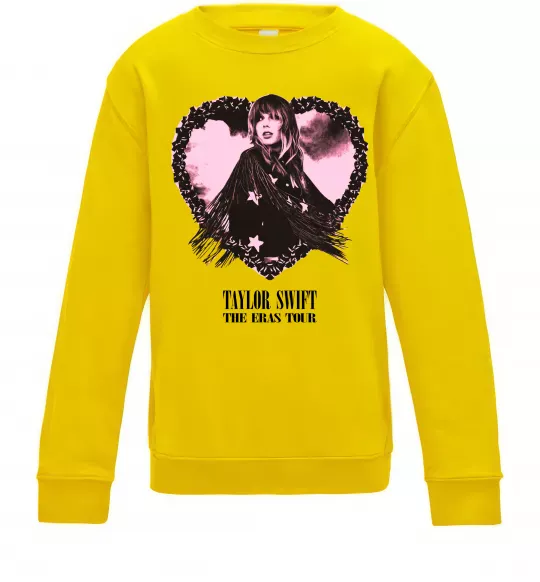 Детский Свитшот Taylor Swift heart Солнечно желтый фото