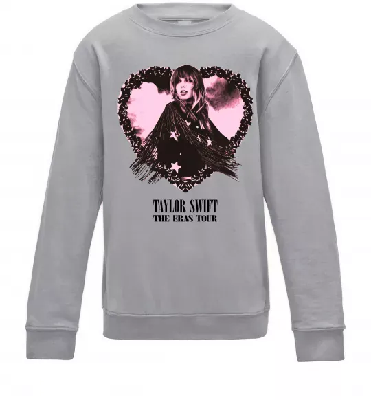 Детский Свитшот Taylor Swift heart Серый меланж фото