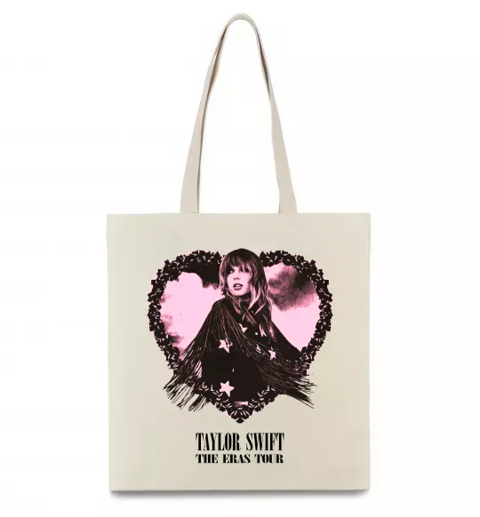 Еко-сумка Taylor Swift heart Бежевий фото