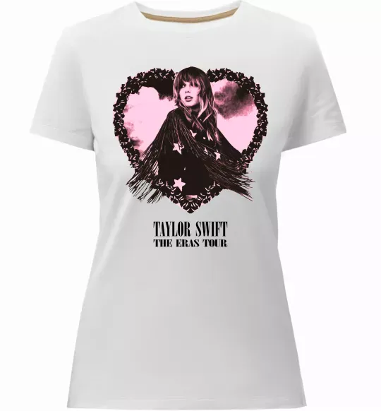 Жіноча преміум футболка Taylor Swift heart Білий фото