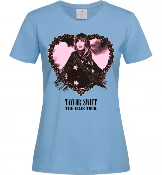 Жіноча футболка Taylor Swift heart Блакитний фото