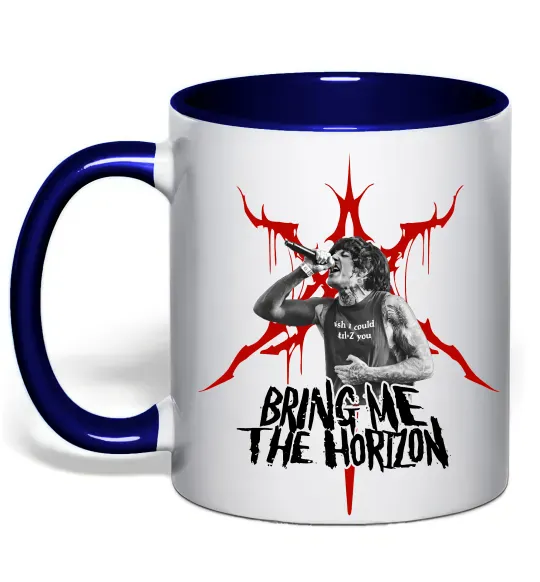 Чашка с цветной ручкой Олівер Сайкс Глубокий темно-синий фото