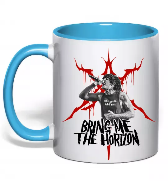 Чашка с цветной ручкой Олівер Сайкс Голубой фото