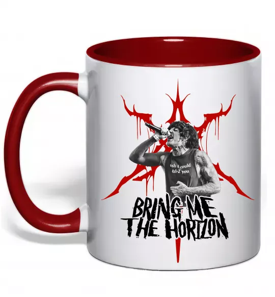 Чашка с цветной ручкой Олівер Сайкс Красный фото