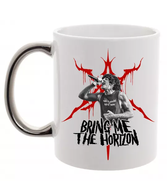 Чашка с цветной ручкой Олівер Сайкс Серебро фото